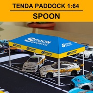 TENDA HOTWHEELS DIECAST TENT DIORAMA 1/64 PAPERCRAFT EVENT MEETUP T36 spoon Hot Wheels Diecast Car