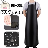 PU Soft Leather Waterproof Apron Reusable PVC Apron Resistant Chef Butcher Work Work Apron