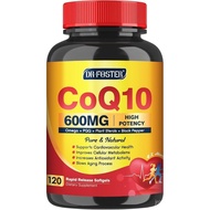 CoQ10 600 mg Softgels CoQ10 Supplement - CQ10 Coenzyme-Q10 with Omega 3 & PQQ & Vitamin E, CoQ10 400