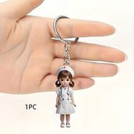 2D Flat 1pc And 3pcs Waterproof Stain-Resistant Acrylic Keychain Set - Elegant Academic Style, Durab