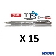 G'soft Ballpoint Pen Black (15's) BP-GS-W2 0.7