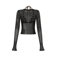 [HÀNG MỚI VỀ] Áo tay dài xuyên thấu kèm bra da beo gợi cảm BLANCA -