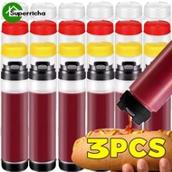 [H&L]1/2/3PCS Dual Ended Squeeze Sauce Bottle 600ml | Double Cap Design for BBQ Kitchen | Leak-Proof
