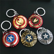 Creative Captain America Shield Keychain Rotating Metal Keyrings Popular Accessories Pendant Gifts