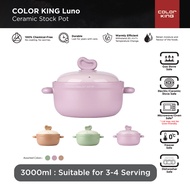 Color King Luno 100% Ceramic Stock Pot 3000ml/ Ceramic Cookware / Healthy Cookware / Cookware / Cera