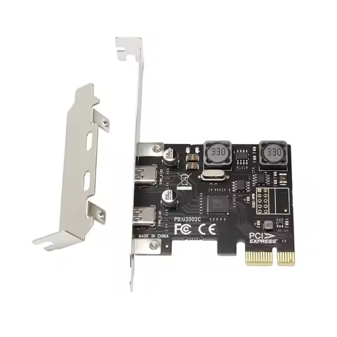 2 Ports TypeC PCIExpress Adapter Card Type-C PCIEx1 Expansion PCIE USB3.1 HUB