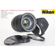 Sigma AF 18-200/3.5-6.3 DG OS HSM *Nikon AF-S Mount [USED] 11x Zoom Lens With Anti-Shake