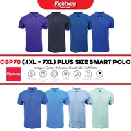 RIGHTWAY (4XL - 7XL) Plus Size Cotton Blend Casual Polo CBP70 Unisex 180gsm Breathable Baju Polo Kos
