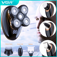 VGR Multifonกึ่งลวดเครื่องโกนหนวดไฟฟ้า5หัวโกนหนวดเครื่องโกนหนวดไฟฟ้าเครื่องเล็มขนจมูกเครื่องโกนหนวดไ
