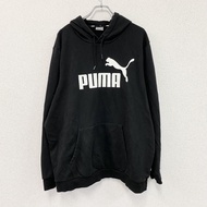 PUMA帽衫/大 logo 連帽衫，黑色，2XL 碼，古著。