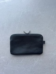 無印良品日本黑色彈性尼龍網質雙頭拉錬超輕鉛子筆什物袋 Muji Japan Nylon Mesh Pen Super Light Pouch Case Minimal Design