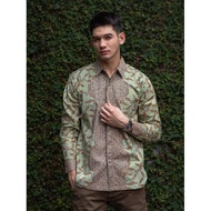 KEMEJA HIJAU Nuc.id Badra 01 Men's Batik Shirt (Sage Green) baju batik lelaki kemeja batik lelaki le