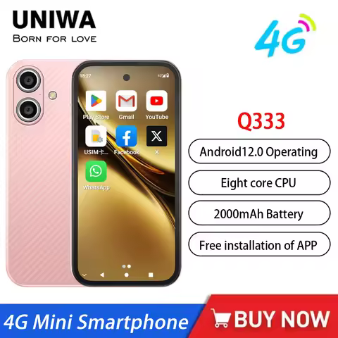 UNIWA Q333 3.58 Inch Mini Smartphone 4GB RAM 64GB ROM 4G Network Full Band 2000mAh Mobile Phone Goog