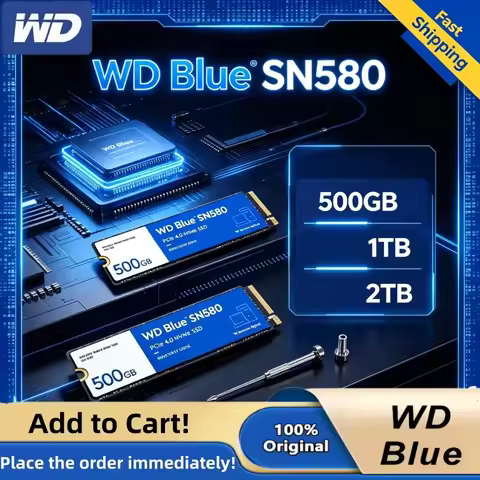 WD Blue SN580 NVMe M.2 SSD 500GB 1TB 2TB PCIe 4.0 2280 Internal Solid State Drive Fast Storage for D