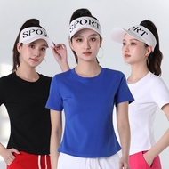 Summer Square Dance Sports Top Dance Dance Casual Wear Round Neck Solid Color Short-Sleeved t-Shirt 