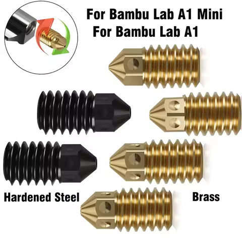 Nozzle For Bambu Lab A1/A1 Mini 0.2 0.4 0.6 0.8mm Hard steel replaceable Nozzle For Bambulab A1 Upgr