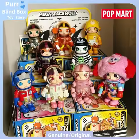 Genuine POP MART Mega Space Molly 100% V4 Series Blind Box Cute Desktop Ornament Model Mystery Box T