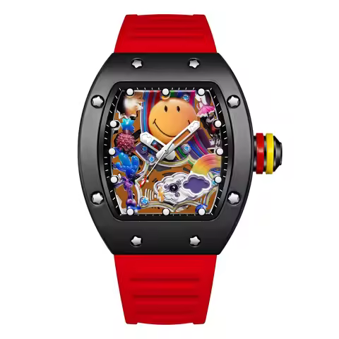 New Miller Smiley Bucket-Shaped Men's Fashion Watch Luminous Waterproof Hollow Quartz Watch