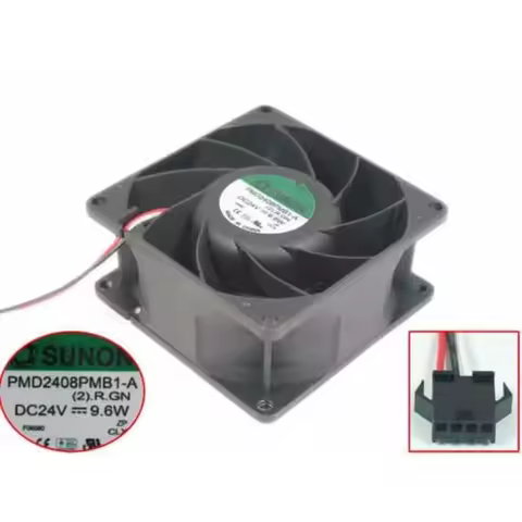 SUNON PMD2408PMB1-A (2).R.GN DC 24V 9.6W 80x80x38mm 3-wire Server Cooling Fan