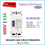MCCB DC 2P 63A 600V Molded Case Circuit Breaker Solar Panel PLTS