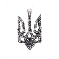 Ukraine silver trident pendant,Vintage silver tryzub charm,ukraine logo charm