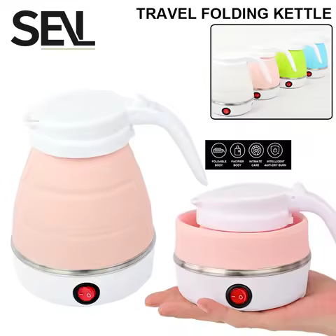 0.6L Mini foldable electric kettle portable electric kettle household travel water heater silicone c