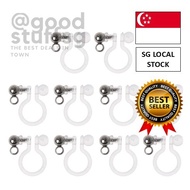 [SG FREE 🚚] 10Pieces Set Earring Components Clear Clip-on Earring Converter Resin Clip-on Earring Fi