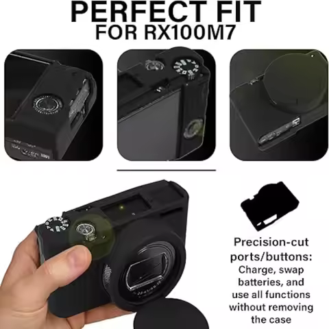 Rubber Soft Silicone Case, For Sony RX100 VII Housing Case Bag Cover RX100 VII + free tempered film