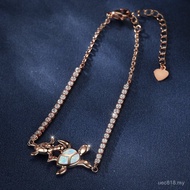 Unique Bracelet Diamond Rose Gold Male Shrimp Clasp All-Match Two Opal Women's Platinum Cross-Border