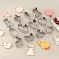 LivingEa Phục sinh Cookie cutter Set của 12 - Bunny mặt cà rốt bướm Chick trứng chéo Lamb Bunny RABB