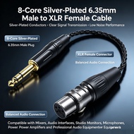 Black 8 Core Cable XLR 4-Pin to Jack 6.5mm Mic Lead Aux Cord TRS 6.35 mm Male to XLR Female Cord for