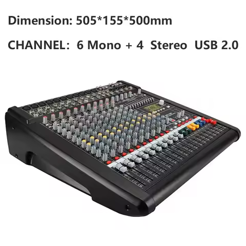 48V Phantom Audio Mixers 99 DSP Effects Mixing Console 10 Channel Professional Compact Mixing Desk S