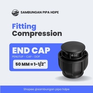 End Cap HDPE Compression 50mm | 50mm HDPE Pipe Cover | Compression Fitting Cap 50mm = 1-1/2" Inch PP