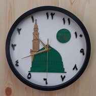 Jam Dinding Islamic Tawaf Qubah Hijau Wall Clock 30cm