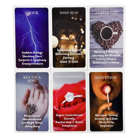 53 Pcs Cards Mystic Red Rose Oracle Deck 10.3*6cm A Situations Deck Tarot Cards Twin Flame Oracle Ca