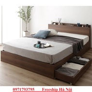 Giường Ngủ 1m6x 2m Gỗ Công Nghiệp MDF Có Hộc Đầu Giường