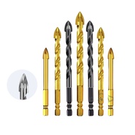 Cross Drill Bit Ceramic Tile Marble Perforation Dry Punch Stone Wood Drilling Four-Blade Cross Drill