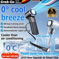 SG In stockFreeze colds in 3 seconds Portable Fan 3 in1 Mini handheld fan With Air Turbo Cooler and 