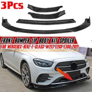 W213 Bumper Lip ABS Car Front Bumper Lip Deflector Lips Diffuser Guard Spoiler For Mercedes For Benz