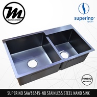 SUPERINO NANO Black SAW38245-NB SUS304 Stainless Steel Nano Kitchen Sink
