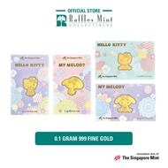 Sanrio Showa 0.1 gram 999 Fine Gold Bar (Hello Kitty / My Melody) [The Singapore Mint]