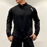 American-Style Men's Half-Zip Long-Sleeve T-Shirts Quick-Dry Sport Top Cycling Running Fitness Train