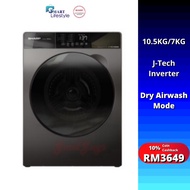 Sharp Inverter Front Load Washer Dryer (10.5KG/7KG) ESDK1054PMS