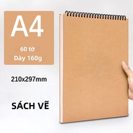 Art Sketchbook 160gsm 30 Tờ/60 Trang Sổ Tay Xoắn Ốc Màu Nước Vẽ Tạp Chí