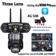 V380 PRO 12MP 4K เลนส์ 3 หน้าจอ 3 หน้าจอ WIFI 4GSIMK Mobile Tracking CCTV กันน้ำกลางแจ้ง