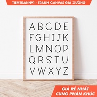 Tranh treo tường ABC Alphabet Poster Minimalist Alphabet Art Alphabet Kids Room & Nursery Decor S
