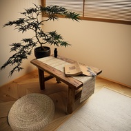 Sturdy wood tea table Japanesedesign low floor seating table minimalist rustic coffee table for livi