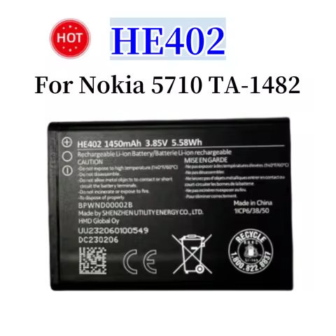 New Battery 1450mAh HE402 For Nokia 5710 TA-1482 Mobile Phone Batteria