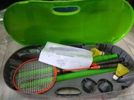 新款 送球拍2+球2 攜帶式羽球網架 羽球架 羽毛球網架 羽毛球架 露營 戶外 野炊 活動 折疊