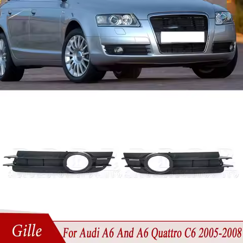 For Audi A6 And A6 Quattro C6 2005 2006 2007 2008 Fog Light Cover Frame Racing Grills Front Gille Fo